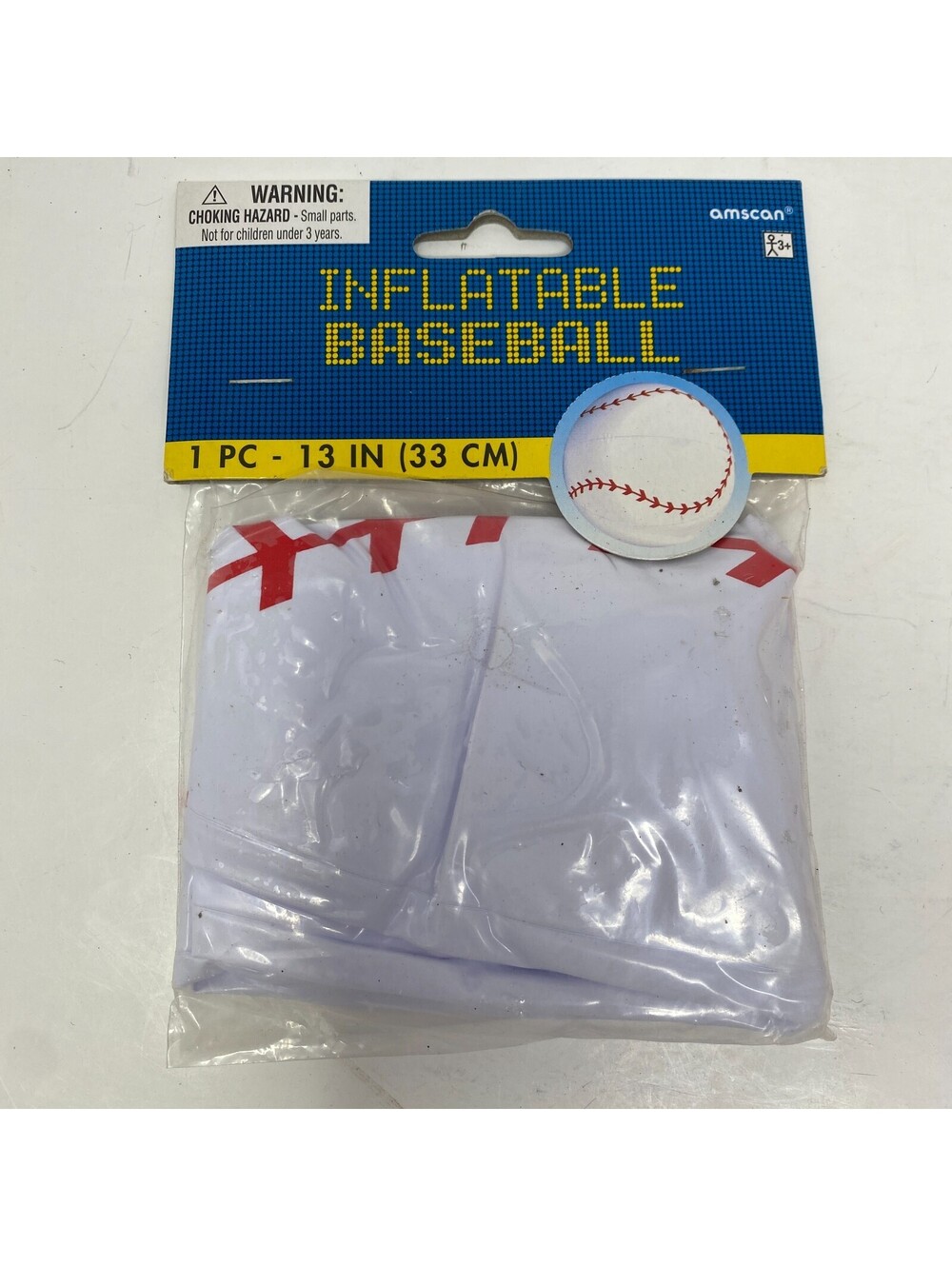 Amscan Inflatable Baseball Beach Ball 13" Sports Party Decoration Favor 391716